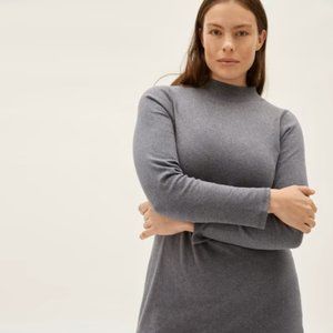 Everlane Charcoal Cotton Mockneck Dress